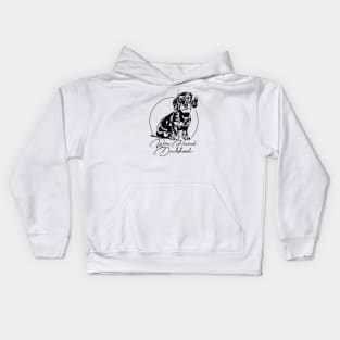 Funny Proud Wire Haired Dachshund dog portrait Kids Hoodie